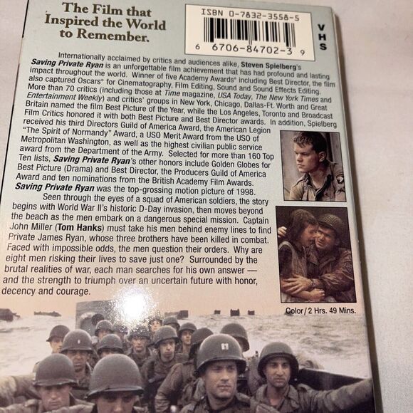 Saving Private Ryan (VHS, 1999) Tom Hanks RENTAL - Picture 4 of 9